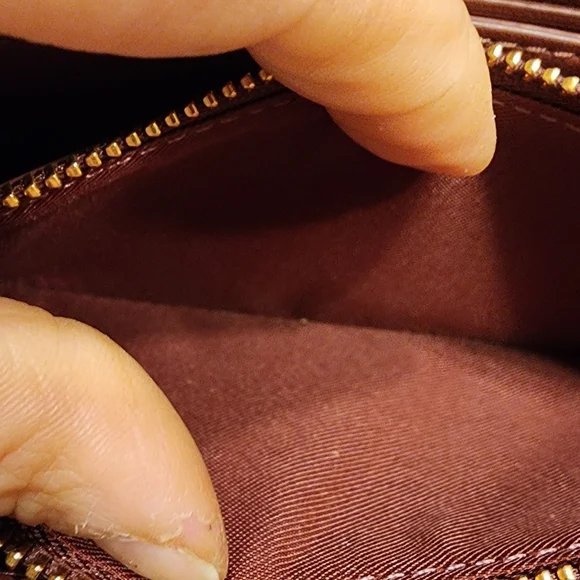 Coach Signature Canvas Zip Wallet in Brown - Picture 14 of 16